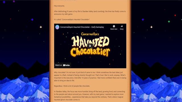 Haunted Chocolatier - ConcernedApe's NEW GAME! смотреть онлайн