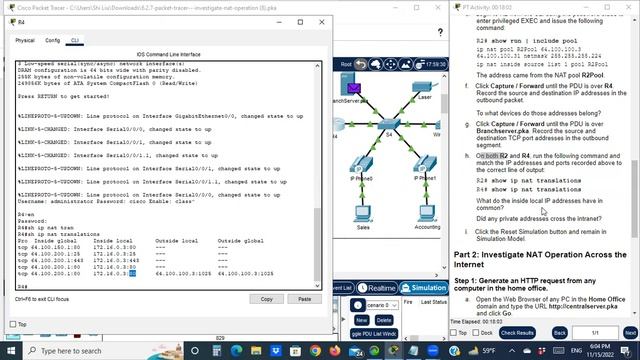6.2.7 Packet Tracer - Investigate NAT Operations смотреть онлайн