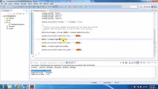 TreeMap (higherEntry method) | Java Collection Framework смотреть онлайн