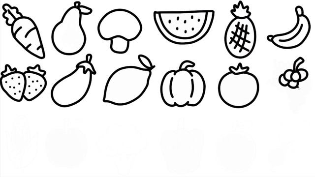 Fruits and vegetables drawing and colouring | How to draw easy fruits | easy fruits and vegetables смотреть онлайн