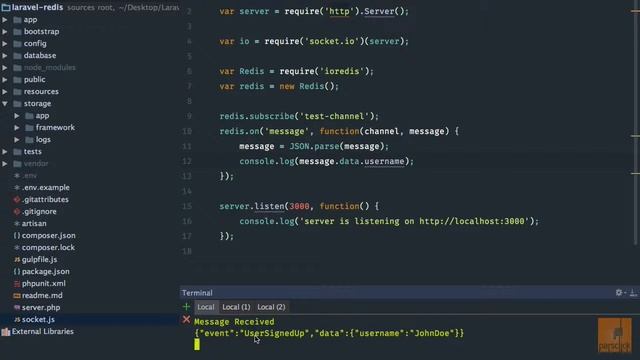 ۵۶- کار با Node, Redis و Socket io در لاراول смотреть онлайн