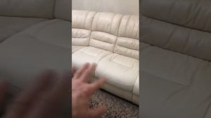 Реставрация кожаного углового дивана.