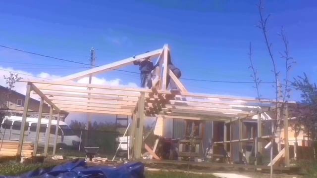 Каркасный гараж из osb за неделю вдвоём #каркасноестроительство #а108 #лидино #гараж #обучение смотреть онлайн