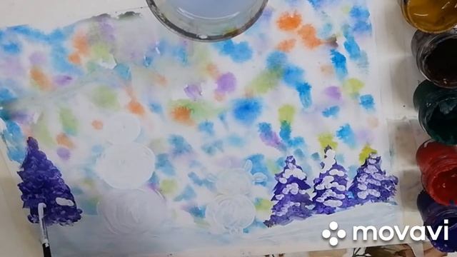 ,, Снеговик,, мастер - класс по рисованию. смотреть онлайн