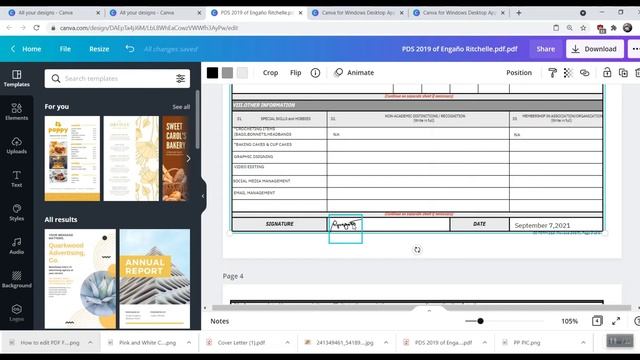 Editing PDF and inserting photo using Canva (re-upload) смотреть онлайн