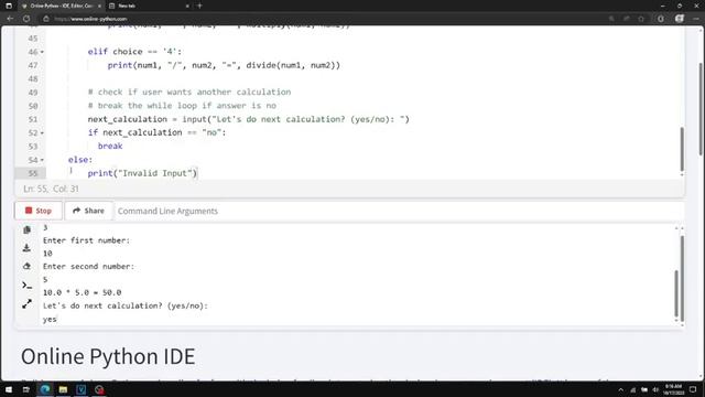 A Calculator Program in Python смотреть онлайн