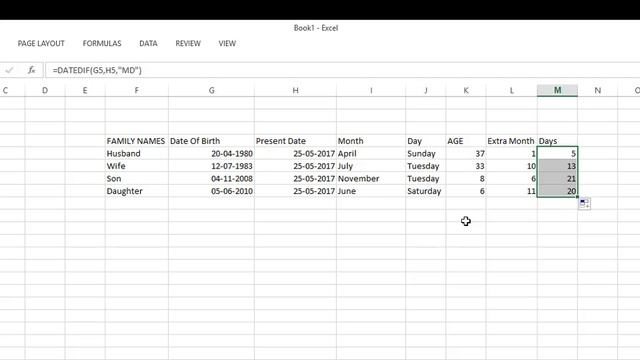 Excel Tips - Date Dif function | difference between dates in excel Telugu | MS Excel tutorials смотреть онлайн