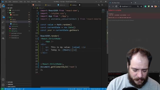 How to create React website: Javascript Expressions in JSX | Power Code смотреть онлайн