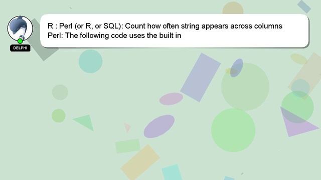 R : Perl (or R, or SQL): Count how often string appears across columns смотреть онлайн