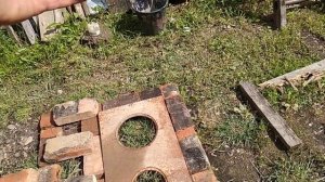 26 августа Начало, делаю печь из кирпича в теплице.