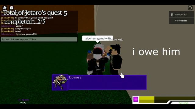 Doing All Jotaro's Quest | So I'll be able to fuse stand | Project JoJo (Roblox) смотреть онлайн