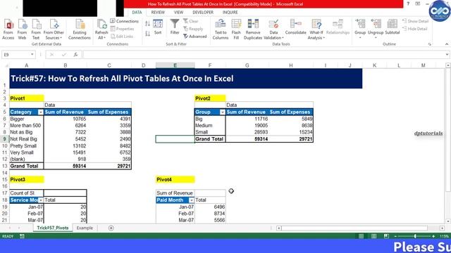 Excel Tricks - How To Refresh All Pivot Tables At Once In Excel || Automatically Refresh PivotTable смотреть онлайн