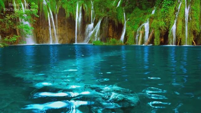 Tropical Nature & Relaxing Music - Waterfall 4K