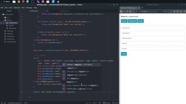 [IT] #2 - Sistema di autenticazione in php v1.1 - Refactoring codice registrazione nuovo utente смотреть онлайн