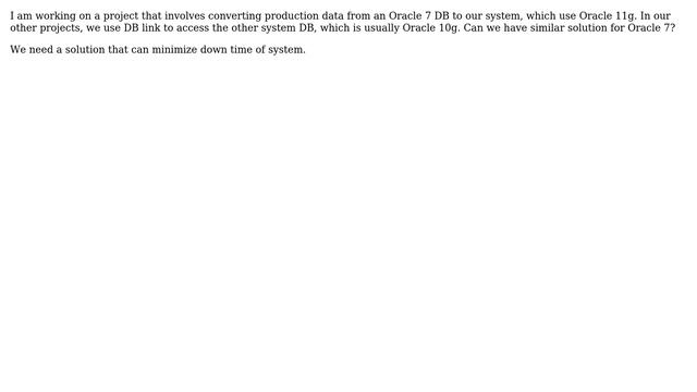 Databases: Oracle 11g accessing data in Oracle 7 смотреть онлайн