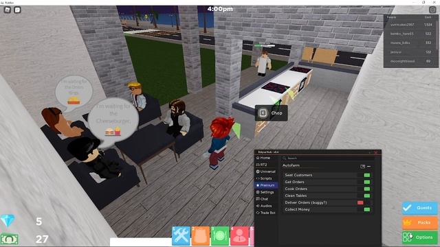 Restaurant Tycoon 2 script roblox смотреть онлайн