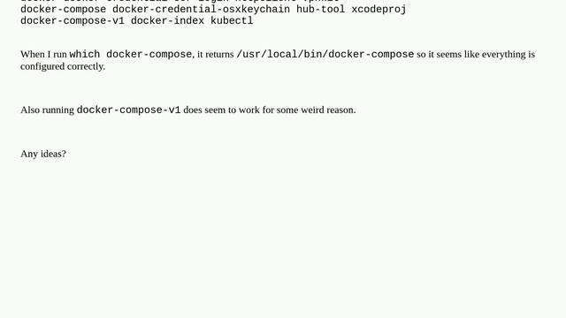 "docker: 'compose' is not a docker command" when running docker compose смотреть онлайн