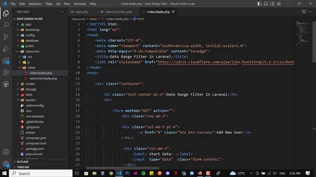 Date Range Filter In Laravel смотреть онлайн
