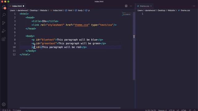 HTML & CSS 2020 Tutorial 20 - The ID selector смотреть онлайн
