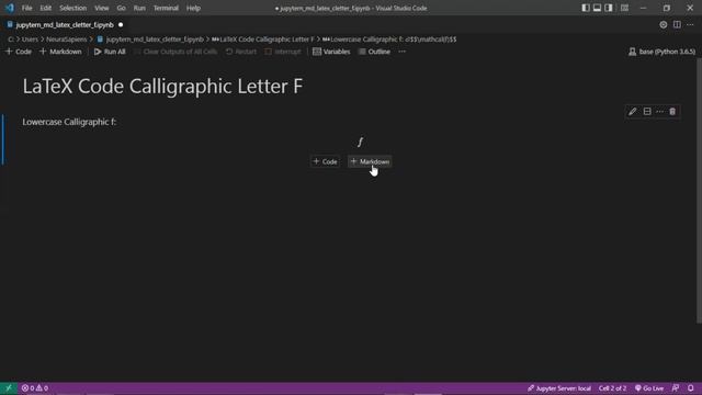 Jupyter Notebook | Markdown | LaTeX | How to Add A Calligraphic Letter F Using LaTeX Code смотреть онлайн