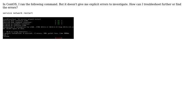CentOS "service network restart" FAILED - where is the error log? смотреть онлайн