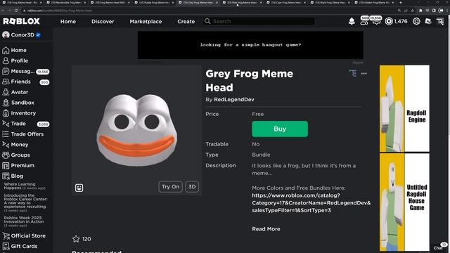 [FREE ITEMS] How to get 9 FROG MEME DYNAMIC HEADS | Roblox смотреть онлайн