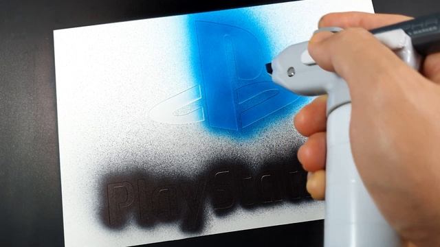 How To Draw PlayStation Logo With A Stencil | Logo Art | Stencil Art