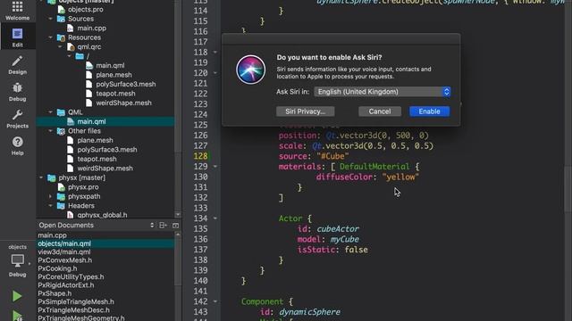 Qt Quick 3D + PhysX смотреть онлайн