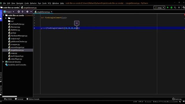 Algo Challenges | Find the single appearance element in a list | Python смотреть онлайн