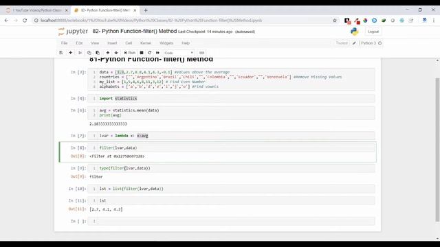 82-Python Functions - filter() Method смотреть онлайн
