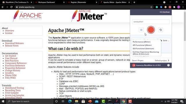 JMeter Performance Testing Tutorial 9 - How to use blazemeter extension to create JMeter scripts смотреть онлайн
