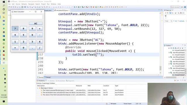 Implementing GUI CALCULATOR in JSwing JAVA||Part 2-2-By AB SHIEKH смотреть онлайн