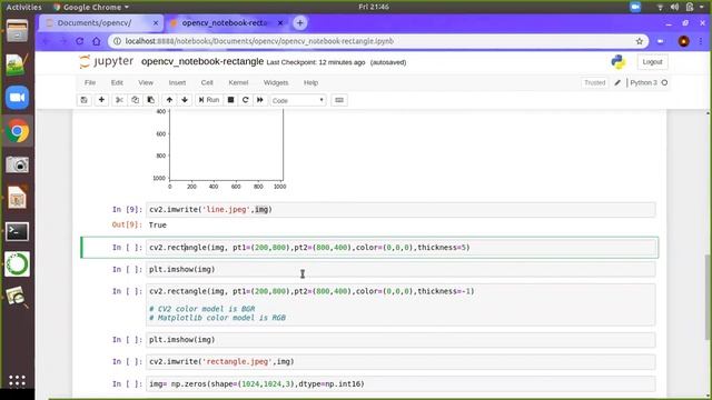 OpenCV Image Writing - Basic shapes (Line, Rectangle,Circle) смотреть онлайн