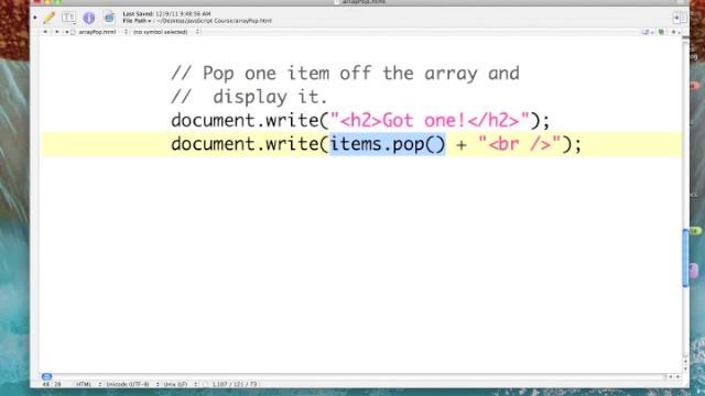 JavaScript pop() method смотреть онлайн