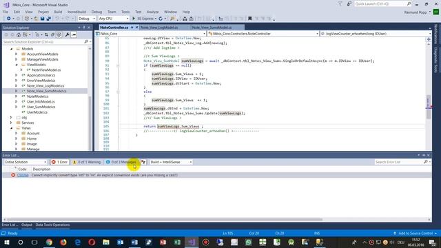 InvalidOperationException: An exception occurred while reading a database value for property смотреть онлайн