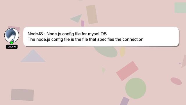 NodeJS : Node.js config file for mysql DB смотреть онлайн