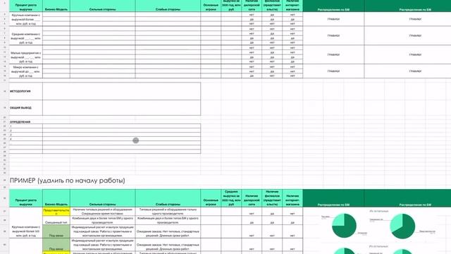 Шаблон таблицы рабочей