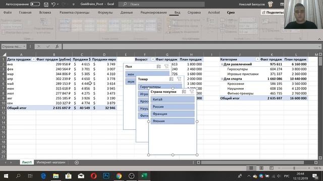 Продвинутая аналитика в Excel: сводные и диаграммы смотреть онлайн