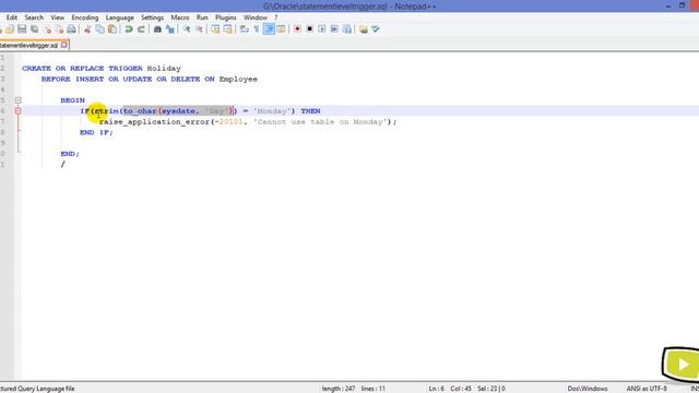 83. Statement Level Trigger in PL/SQL Oracle смотреть онлайн