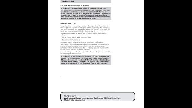 ? 2005 Mazda B2300 Truck - Owner's Manual - PDF (257 Pages) - Cars manuals Free ?️ смотреть онлайн