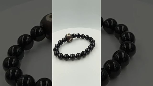 Звезда-солнце бусина Дзи (браслет черный агат) смотреть онлайн