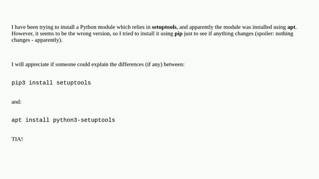 difference between installing a package with apt and pip смотреть онлайн