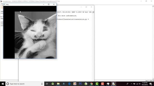 Translation (Image Shift) in OpenCV Python смотреть онлайн
