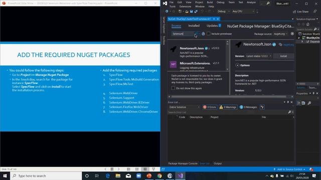 Introduction To Test Automation C# - (MS Test)Class1D (Add Nuget Packages) смотреть онлайн