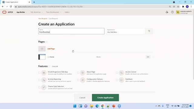 Oracle APEX - Feedback Feature Page смотреть онлайн