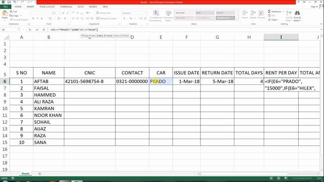 #136 How To Make Car Vehicle Showroom Report In MS Excel