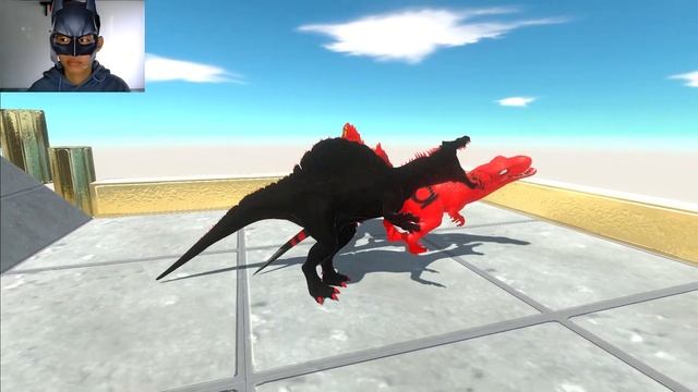RED LANTERN T-REX VS FLASH SPINOSAURUS SPEED FALL RACE - Animal Revolt Battle Simulator смотреть онлайн