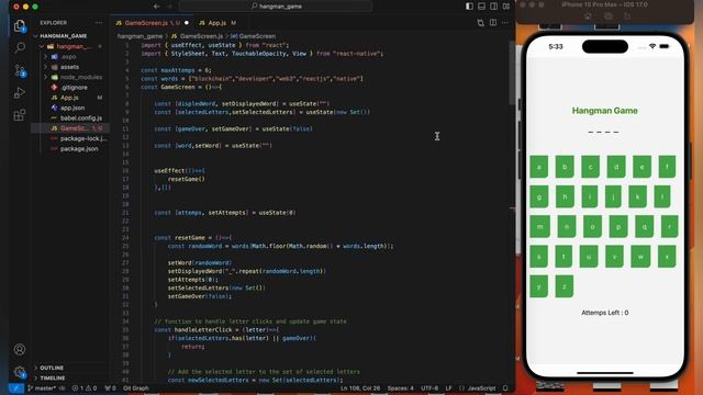 React Native Project Mini Game (Hangman) Basic to Advance (2023) With Animation. смотреть онлайн