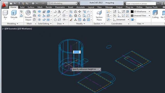 AutoCAD 2013 Tutorial: How to Convert 2D to 3D Objects смотреть онлайн