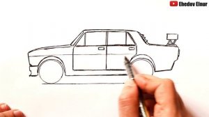 Как нарисовать Жигули Боевая Классика | Уроки рисования | Ehedov Elnur